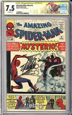 1964 AMAZING SPIDER-MAN #13 1ST APPEARANCE MYSTERIO CGC 7.5 SS Stan Lee Signed