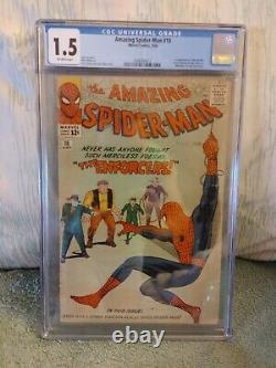 1964 Amazing Spiderman #10 CGC 1.5. Stan Lee and Jack Kirby. 1st Big Man & Infor