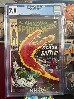 1969 Marvel Comics AMAZING SPIDER-MAN #77 CGC 7.0 Human Torch-Lizard Appearance