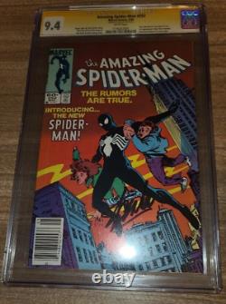 1984 Marvel Amazing Spider-Man #252 CGC 9.4 NM Signed STAN LEE (1st Black Suit)