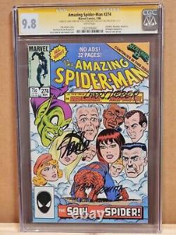 1986 Marvel Comics Amazing Spiderman #274 CGC 9.8 SS x 3 Stan Lee, John Romita