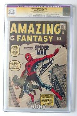 AMAZING FANTASY #15 CGC 3.5 Signed Stan Lee! Married 6th wrap! THE GRAIL