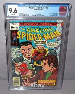 AMAZING SPIDER-MAN #169 (Stan Lee app) White Pages CGC 9.6 NM+ Marvel Comic 1977