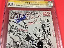 AMAZING SPIDER-MAN # 1 CGC 9.8 Sig Ramos Sketch 5X Signed Stan Lee 1st Day KEY