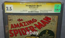 AMAZING SPIDER-MAN #1 (Stan Lee Signed, Chameleon 1st app) CGC 2.5 Marvel 1963