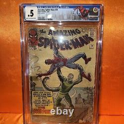 AMAZING SPIDER-MAN #20, CGC. 5 ORIGIN & 1st App SCORPION! STAN LEE Story 1965