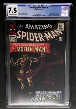 AMAZING SPIDER-MAN #28 CGC 7.5 KEY BOOK 1st APP. MOLTEN MAN MARVEL COMICS 1965