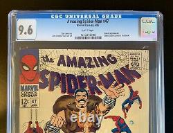 AMAZING SPIDER-MAN #47 CGC 9.6 WHITE PAGES Classic Kraven The Hunter Cover