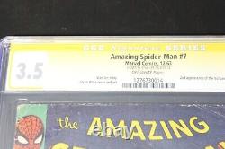 AMAZING SPIDER-MAN #7 CGC SS 3.5 Signed by Stan Lee Marvel 1963