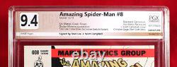 AMAZING SPIDER-MAN #8 PGX 9.4 sketch variant SIGNED STAN LEE & CAMPBELL +CGC