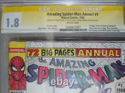 AMAZING SPIDER-MAN ANNUAL #1 CGC 1.8 SS Signed STAN LEE 1st Sinister Six 1964