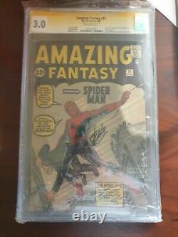Amazing Fantasy #15 CGC 3.0 SS Signed By Stan Lee
