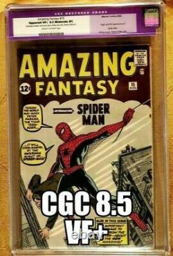 Amazing Fantasy 15 Cgc 8.5 Vf+ High Grade Stan Lee Spider-man Origin 1962