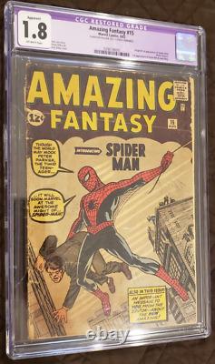 Amazing Fantasy 15 Cgc Graded 1.8 Stan Lee Spider-man Origin 1962