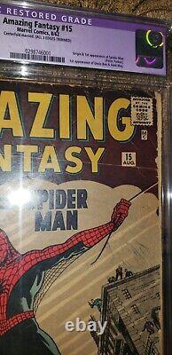 Amazing Fantasy 15 Cgc Graded 1.8 Stan Lee Spider-man Origin 1962
