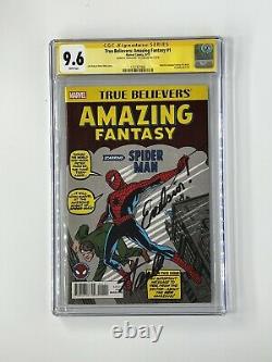 Amazing Fantasy #15 Reprint Signed Stan Lee With Excelsior CGC 9.6 1st Spiderman