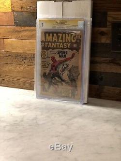 Amazing Fantasy #15 cgc First Spider Man Comic Book Signed By Stan Lee