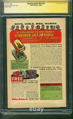 Amazing SPIDER MAN 41 CGC SS 7.5 Stan Lee Auto 1st Rhino John Romita art 1966
