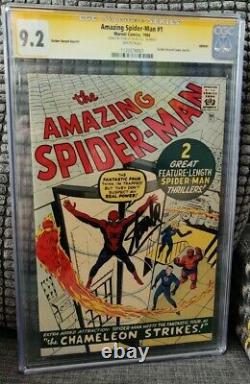 Amazing SpiderMan #1 CGC 9.2 1966 Golden Record Variant GRR Signed Stan Lee