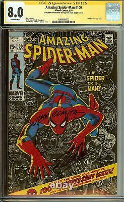 Amazing Spider-Man #100 Signed Stan Lee & John Romita CGC 8.0