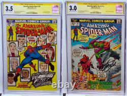 Amazing Spider Man # 121 CGC 3.5 #122 CGC 3.0 Signed by Stan Lee