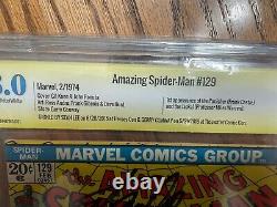 Amazing Spider-Man 129 CGC 8.0 SS Stan Lee & Romita White Pages