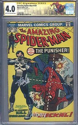 Amazing Spider-Man #129 Vol 1 CGC 4.0 SS Signature Series Stan Lee 1st Punisher