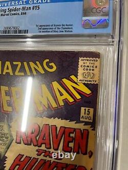 Amazing Spider-Man #15 CGC 3.5 OW Marvel 1964 1st Kraven Steve Ditko Stan Lee