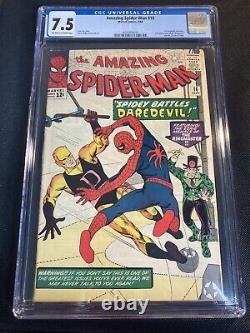Amazing Spider-Man #16 9/64 Marvel-CGC 7.5 Off White/White-Daredevil Crossover