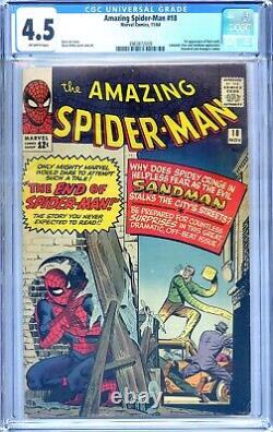 Amazing Spider-Man #18? CGC 4.5? 1st appearance Ned Leeds? Stan Lee 1964