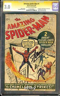 Amazing Spider-Man #1 1962 CGC 3.0 SIGNED STAN LEE 1st Spider-Man Fantastic Four