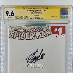 Amazing Spider-Man # 1, 2014, Stan Lee Cgc 9.6 Signed Sketch Variant
