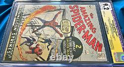 Amazing Spider-Man #1 CGC 9.2 Restored SS 1963 Stan Lee Signature Comic Book
