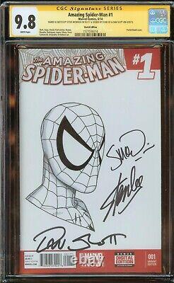 Amazing Spider-Man #1 CGC 9.8 Steve McNiven Sketch, Signed Stan Lee, Dan Slott