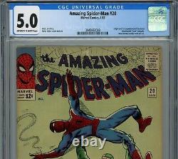 Amazing Spider-Man #20 1965 CGC 5.0 First app Scorpion Stan Lee Steve Ditko Key