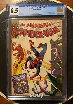Amazing Spider-Man #21 CGC 6.5 FINE+ Stan Lee Steve Ditko Silver Age 1965 Marvel