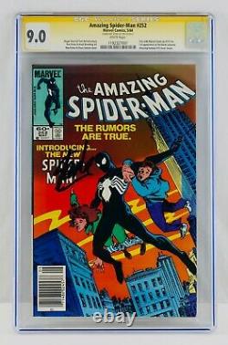 Amazing Spider-Man #252 CGC 9.0 White Pages Newsstand Signed by Stan Lee VF/NM