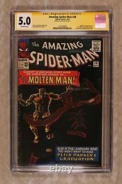 Amazing Spider-Man #28 CGC 5.0 SS Stan Lee 1513039006 1st app. Molten Man