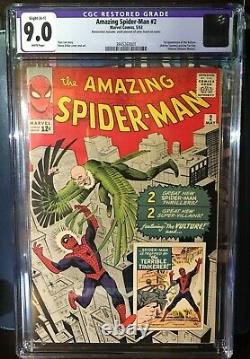 Amazing Spider-Man #2 CGC 9.0 1st app. Vulture White Pages Stan Lee Ditko 1963