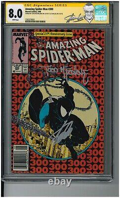Amazing Spider-Man 300 CGC 8.0 WP Stan Lee & Todd McFarlane SS Label Newsstand