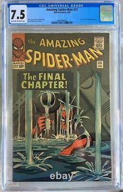 Amazing Spider-Man #33 (1966) CGC 7.5 - O/w to white pgs Stan Lee Steve Ditko