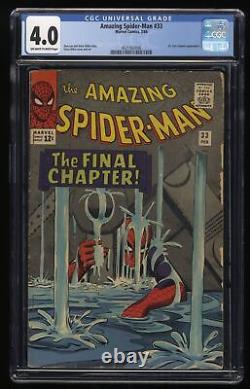 Amazing Spider-Man #33 CGC VG 4.0 Classic Cover Stan Lee Ditko! Marvel 1966
