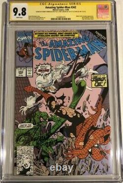 Amazing Spider-Man #342 CGC 9.8 SS 3x Signed Stan Lee, Emberlin, & Larsen WP Cat