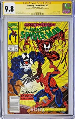 Amazing Spider-Man #362 NEWSSTAND CGC 9.8 SS 2x Signed By STAN LEE & M BAGLEY