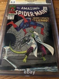 Amazing Spider-Man #44 CGC SS 8.5 Stan Lee Marvel 2nd Lizard 1967, White Pages