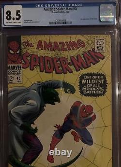 Amazing Spider-Man #45 CGC 8.5 Marvel 1967 3rd Appearance of the Lizard Stan Lee