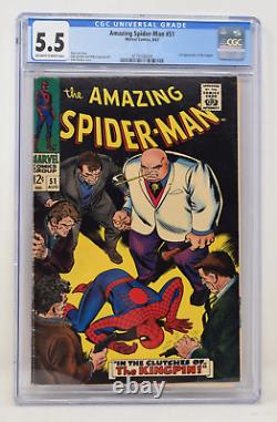 Amazing Spider-Man 51 Marvel 1967 CGC 5.5 Kingpin John Romita Stan Lee