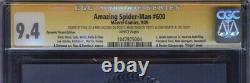 Amazing Spider-Man 600 CGC 9.4 SS Dynamic Forces Variant 4x Signed by Stan Lee+3