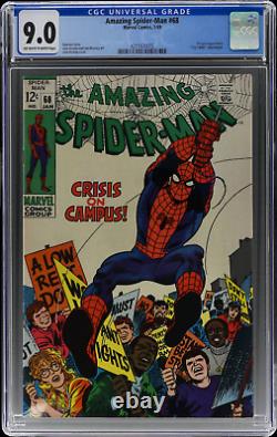 Amazing Spider-Man #68 (1969 Marvel) CGC 9.0 Stan Lee Story, John Romita