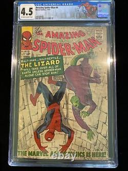 Amazing Spider-Man #6 CGC 4.5 Marvel 11/63 Origin And 1st App. Lizard Stan Lee